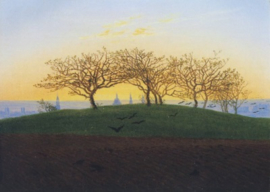 Heuvel en land bij Dresden, Caspar David Friedrich