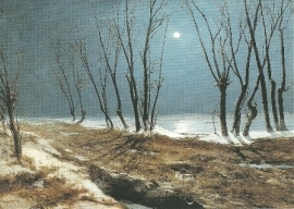 Landschap in winter bij maneschijn, Carl Blechen