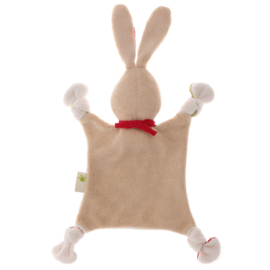 Sigikid knuffeldoek konijn, rood sjaaltje