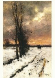 Sneeuwlandschap bij ondergaande zon, Anton Mauve