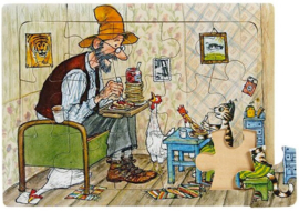 Houten puzzel met 15 stukjes (Pettson en Findus)