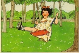 Meisje op schommel, Rie Cramer