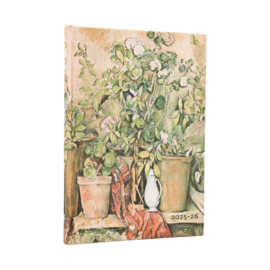 18 maands agenda Paperblanks July 2025-2026 Cezanne's Terracotta Pots and Flowers Midi