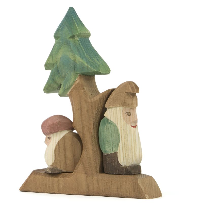 Twee dwergen bij een dennenboom ( drie-delig)