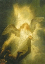 Engel, detail uit Opstanding Christus, Rembrandt
