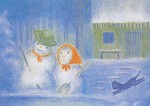 Maandkaart februari sneeuwpop, Ruth Elsässer