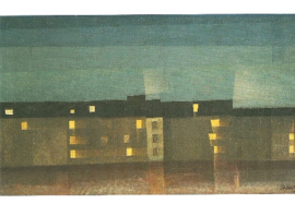 Verlichte huizenrij, Lyonel Feininger