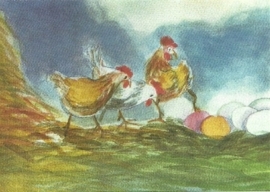 Kippen met paaseieren, Johanna Schneider