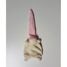 Sussekind duimpopje badstof ecru/roze (28x10cm)