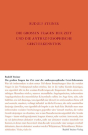 Die großen Fragen der Zeit und die anthroposophische Geist-Erkenntnis GA 336 / Rudolf Steiner