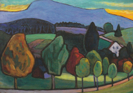 Landschap met blauwe berg, Gabriele Münter