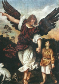 Aartsengel Rafael met de kleine Tobias, Tizian