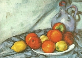 Stilleven met appels, citroenen en kruik, Paul Cézanne
