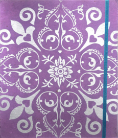 Notebook purple/silver handmade paper Nepal