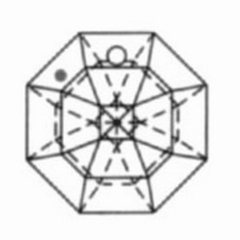 Kristal Svarosvki achthoek 60mm