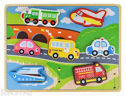 Houten puzzel New classic toys Transport puzzle ( 24 mnd. +)