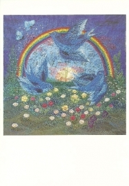 Geluksvogels bij regenboog, Diana M. Khan