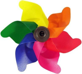 Windmolen fiets propeller, regenboog, 11 cm