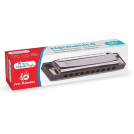 Mondharmonica zwart in doosje