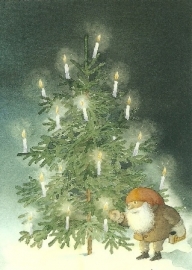 Tomte doet de kaarsen aan, Catarina Kruusval
