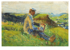 Kandinsky bij schilderen in het landschap, Gabriele Münter