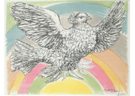 Vliegende duif met regenboog, Pablo Picasso