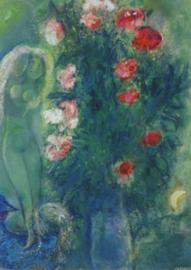 Paar aan groene hemel, Marc Chagall