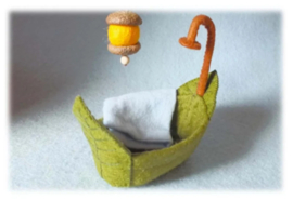 Poppenhuis deel 3: bladerbadje, handdoek, eikellampje (zelfmaakpakketje)