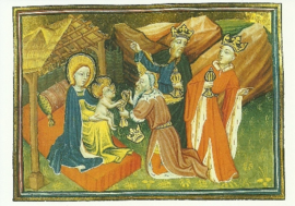 Aanbidding der Koningen, Historiebijbel Utrecht 1430, Jean Fouquet
