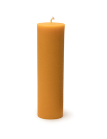 Bijenwas stompkaars met structuur STS3  (7,8x27 cm))