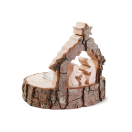 Kersttafereel met waxinelichtje (achter)
