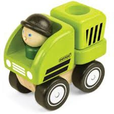 Stevige compacte houten auto, Handy dumper ( af. 10x6x9 cm)
