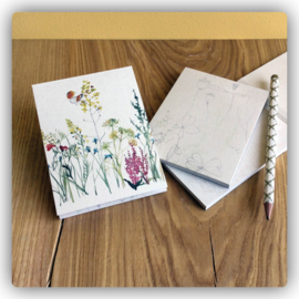 Organic Notitielijstje Zintenz Wilde bloemen met vlinder
