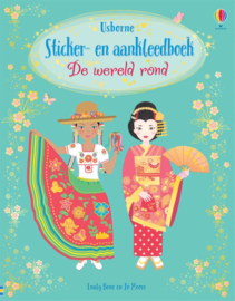 Sticker en aankleedboek de wereld rond