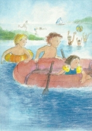 Varen in opblaasboot, Johanna Schneider