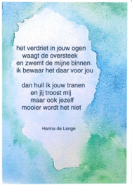 Onverschrokken reis ik altijd richting zee, Hanna de Lange, kaartenset met mooie spreuken