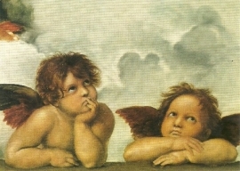 Twee engelen (detail uit Sixtijnse madonna), Rafael