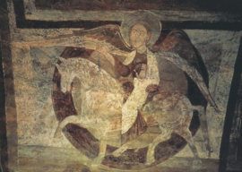 Christus op een wit paard, Fresco kathedraal Auxerre