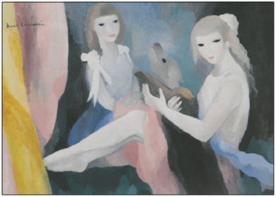 Twee vrouwen met hond, Marie Laurencin