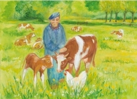 Koe met haar kalfje, Marjan van Zeyl