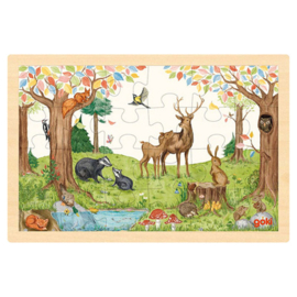 Houten puzzel Bosdieren, vrienden (24 st)