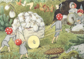 Kabouterkinderen verzamelen wol, Elsa Beskow