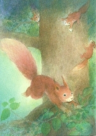 Spelende eekhoorntjes, W. Strüning
