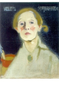 Zelfportret met zwarte achtergrond, Helene Schjerfbeck