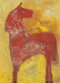 Rode pony met vogel, Philip Nelson