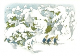 Dwergen in sneeuw, Ernst Kreidolf