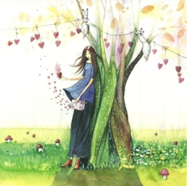 Vrouw leunt tegen boom aan, Kristiana Heinemann