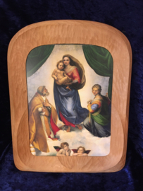 Lijst met Sixtijnse madonna Rafael A4, speciaal gemaakt