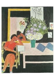 Lezende vrouw voor een zwarte achtergrond, Henri Matisse