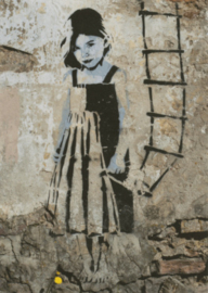 Klein meisje, Street art Barcelona, Banksy?